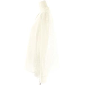 theory luxe 23AW Luxe Cotton Lila L ブラウス シャツ レース バンドカラー 38 白 /CX