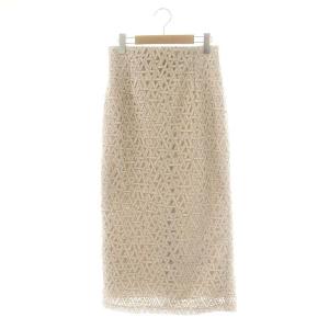 24AW レースタイトスカート 38 ピンクベージュ /DO OS