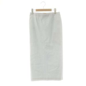 24SS stretch twill タイトスカート リネン混 36 ライトブルー /ES OS