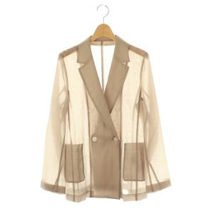 24SS ウォッシャブルシアージャケット テーラードジャケット ダブル 38 グレージュ /DF OS