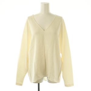 25SS トリアセジョーゼット Vネック プルオーバー ブラウス 長袖 アイボリー /DF OS