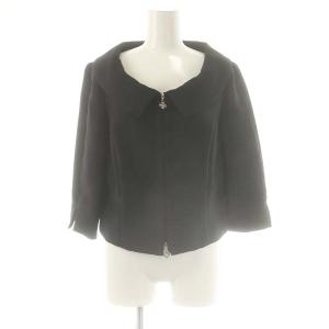 Wジップジャケット 七分袖 薄手 40 黒 ブラック /AT OS