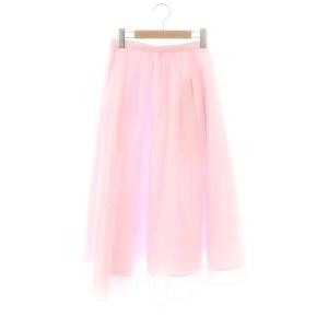 24SS シアーフレアスカート ロング 36 ピンク /CX OS