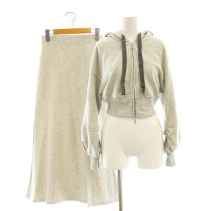 24SS スウェットセットアップ ジップアップパーカー スカート F 杢グレー /ES OS