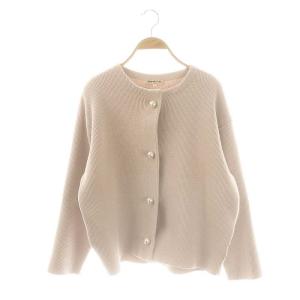 24AW パール釦コクーンニットジャケット ノーカラー 1 ピンク /AT OS