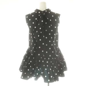 Apuweiser-riche 24SS ドット ノースリーブチュニック ブラウス 1 黒 ブラック 白 ホワイト /AT OS