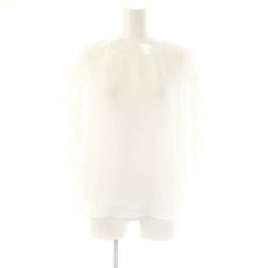 24SS 袖フリルパールブラウス 七分袖 2 白 ホワイト /AT OS