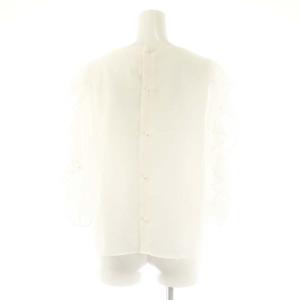 Apuweiser-riche 24SS 袖フリルパールブラウス 七分袖 2 白 ホワイト /AT OS