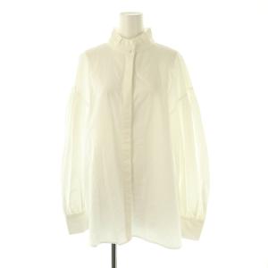 フリルスタンドカラー長袖シャツ ブラウス 1 ホワイト /DF OS