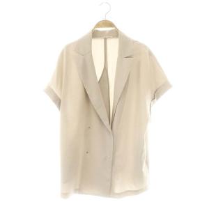 半袖 シャツジャケット ダブル 38 ベージュ /HK OS