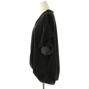 Stola. ドット柄 フリルスリーブ ブラウス スキッパー 半袖 40 黒 ブラック /AT OS