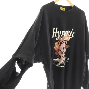 HYSTERIC GLAMOUR ROSE BEAR オーバーサイズTシャツ カットソー F ブラック マルチカラー /DO OS SH