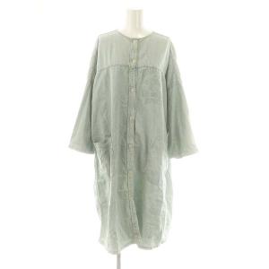 DREAMS BABY プリント ノーカラー シャツワンピース デニム F ライトブルー /ES OS