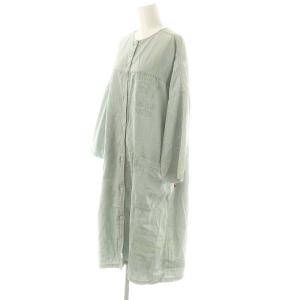HYSTERIC GLAMOUR DREAMS BABY プリント ノーカラー シャツワンピース デニム F ライトブルー /ES OS