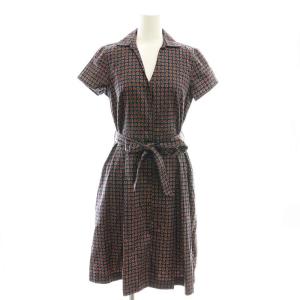 スクエアドットワンピース 半袖 膝丈 0 ネイビー /SS OS SH