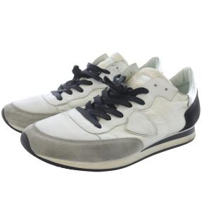 PHILIPPE MODEL レザー ローカットスニーカー 切替 43 黒 ブラック /SR7 AD