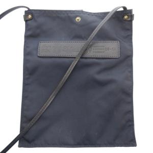 サコッシュ ショルダーバッグ 斜め掛け クロスボディ ナイロン レザー 紺 ネイビー /GV AD