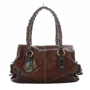 FRANCESCO BIASIA トートバッグ ショルダー レザー 茶色 ブラウン /RI OS