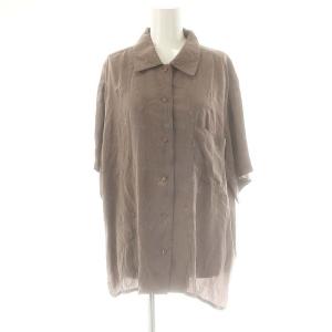 Swallow Satin Shirts シャツ スタンドカラー 半袖 F 茶 ブラウン /AT OS
