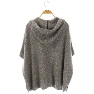 MORABITO ブラン スパンコール装飾Wジップニットポンチョ ニットパーカー 38 グレー /DF OS