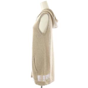 MORABITO ブラン スパンコール装飾Wジップノースリーブニット ベスト パーカー 38 ベージュ /DF OS