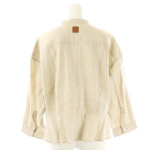 MORABITO ブラン フロント切替リネンWジップノーカラージャケット ブルゾン 38 グレージュ /DF OS