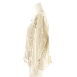 MORABITO ブラン フロント切替リネンWジップノーカラージャケット ブルゾン 38 グレージュ /DF OS