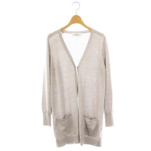 ブラン ウールシルクロングカーディガン ニット 38 グレー /DF OS
