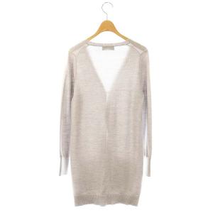 MORABITO ブラン ウールシルクロングカーディガン ニット 38 グレー /DF OS