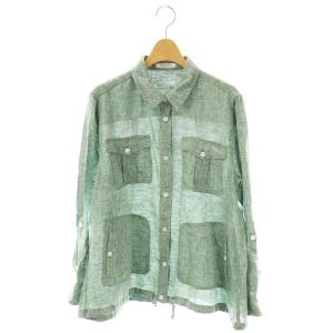 ブラン リネンシャツ 長袖 38 グリーン /DF OS