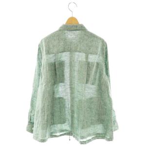 MORABITO ブラン リネンシャツ 長袖 38 グリーン /DF OS