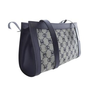 MORABITO Mロゴジャガード ショルダーバッグ 紺 ネイビー /SR10