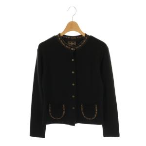 Jeans ロゴジャガードスナップボタンカーディガン M ブラック