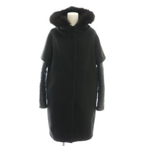 ダウン ウール レイヤードコート 38 ブラック CA0173D