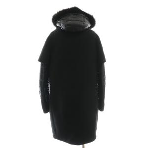 HERNO ダウン ウール レイヤードコート 38 ブラック CA0173D