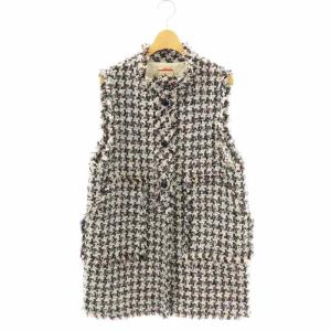 ハウンドトゥースツイード ベスト 中綿 36 ブラック マルチカラー /ES OS
