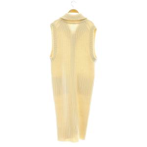 MACPHEE フレンチウール ジップアップロングジレ ベスト ニット S アイボリー ブラック /ES OS