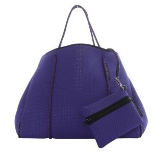 トートバッグ ハンドバッグ ネオプレン ポーチ付き ブルー /YO1