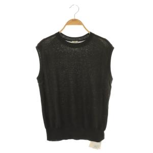 コットン麻ノースリーブプルオーバー ニット カットソー F グレー /AT OS