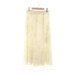 24SS キラキラ刺繍マーメイドスカート フレア マキシ ロング 1 白 ホワイト /AT OS