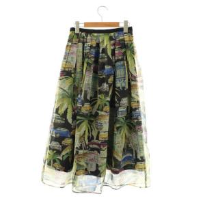 Grace Class リップストッププリントスカート フレア マキシ ロング 36 マルチカラー /AT OS SH