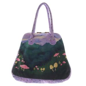 franche lippée アリス トートバッグ ハンドバッグ 総柄 紫 パープル 緑 グリーン /SR15 SH