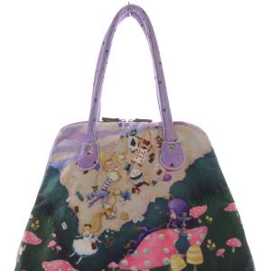 franche lippée アリス トートバッグ ハンドバッグ 総柄 紫 パープル 緑 グリーン /SR15 SH