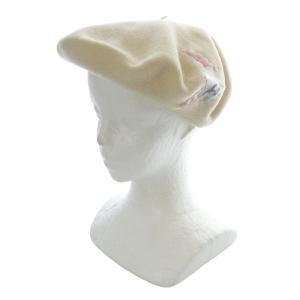 ビニールカメリア ウール ベレー帽 アイボリー