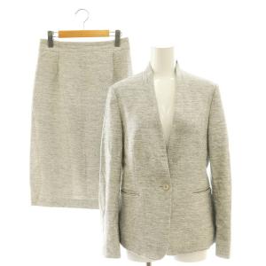 セットアップ 1Bジャケット スカート 40 ライトグレー /DO OS