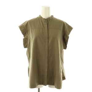 Spick&Span ギャザーデザインセットアップブラウススカート フレンチスリーブ ロング 38 カーキ /HK OS