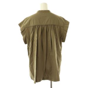 Spick&Span ギャザーデザインセットアップブラウススカート フレンチスリーブ ロング 38 カーキ /HK OS
