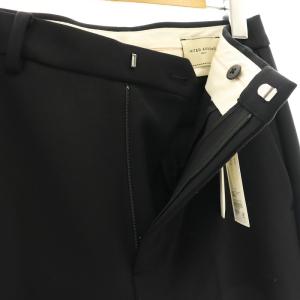 UNITED ARROWS ポリエステルストレッチパンツ テーパード スラックス 40 黒 ブラック /AT OS