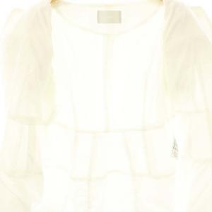 CELFORD 23SS ペプラムハーフスリーブジャケット ノーカラー ツイード 36 白 ホワイト /AT OS