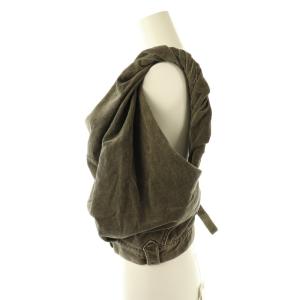 FUMIKA_UCHIDA CORDUROY BUCKLE BACK TOP ベスト プルオーバー コーデュロイ 36 カーキ